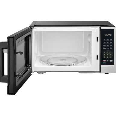 Insignia&trade; - .9 Cu. Ft. Compact Countertop Microwave - Stainless Steel