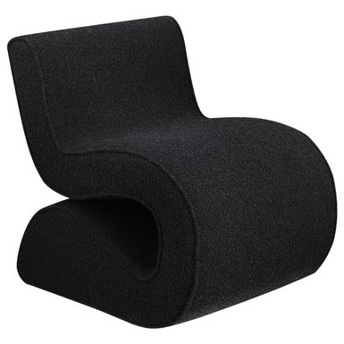 Ronea Boucle Upholstered Armless Curved Accent Chair Charcoal