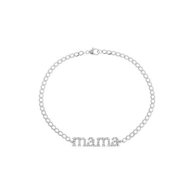 Diamond Pave Mama Lowercase Bracelet 14K 14K White Gold