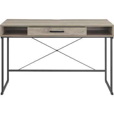 Insignia&trade; - Computer Desk with Drawer - 47" Wide - Dark Oak