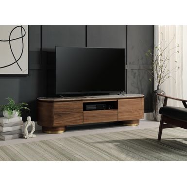 ACME Willene TV Stand w/Ceramic Top, Ceramic Top & Walnut Finish