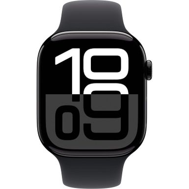 Apple Watch Series 10 (GPS+Cellular) 46mm Aluminum Case with Black Sport Band - M/L - Jet Black - (2024)