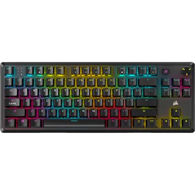 CORSAIR - K70 CORE TKL Compact Wired RGB Pre-Lubed Linear Mechanical Switches Gaming Keyboard with Sound - Black