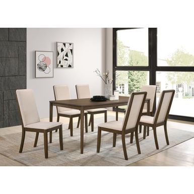 Wethersfield 7-piece Dining Set Medium Walnut and Latte