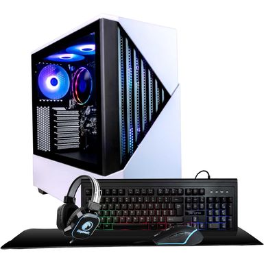 Periphio Castle Gaming PC Computer | AMD Ryzen 5 5600G | Radeon Vega 7 Graphics | 1TB Solid State (SSD) | 16GB DDR4 RAM | Windows 11 | RGB Elite 4-in-1 Gaming Bundle