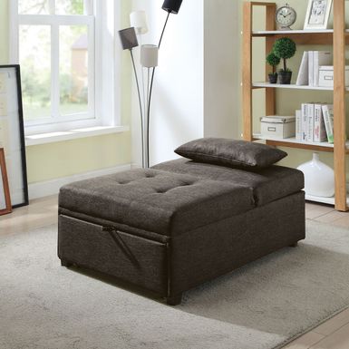 Contemporary Fabric Futon Chair in Dark Gray