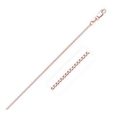 14k Rose Gold Classic Box Chain 0.8mm (18 Inch)