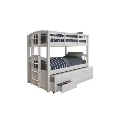 ACME Micah Bunk Bed (T/T) w/Trundle & Storage, White