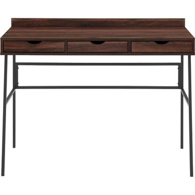 Walker Edison - Modern Industrial 3-Drawer Wood Computer Desk - Dark Walnut