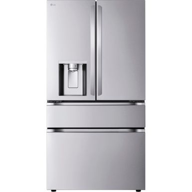 LG - Standard-Depth MAX 28.6 Cu. Ft. 4-Door French Door Smart Refrigerator with Full-Convert Drawer - Stainless Steel