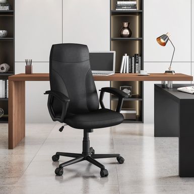 Medium Back Executive Office Chair, Black