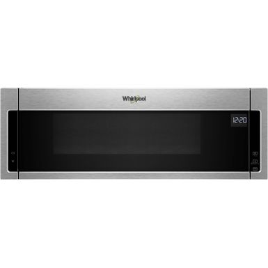 Whirlpool - 1.1 Cu. Ft. Low Profile Over-the-Range Microwave Hood Combination - Stainless Steel