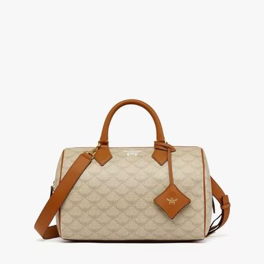 MCM Medium Ella Boston Bag in Lauretos-Beige