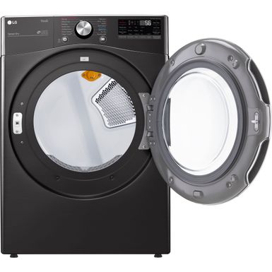 LG 7.4-Cu. Ft. Front Load Electric Dryer with TurboSteam and Built-In Intelligence, Black Steel