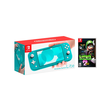 Nintendo Switch Lite Turquoise + Luigi's Mansion 2 Bundle