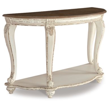 White/Brown Realyn Sofa Table