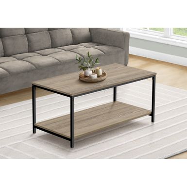 Coffee Table/ Accent/ Cocktail/ Rectangular/ Living Room/ 40"L/ Metal/ Laminate/ Brown/ Black/ Contemporary/ Modern