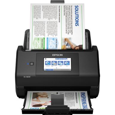 Epson - WorkForce ES-580W Wireless Duplex Touchscreen Desktop Document Scanner - Black