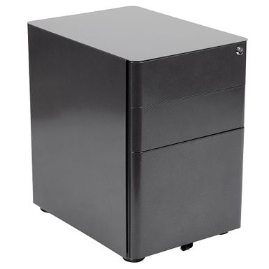 Alamont Home - Warner Modern Steel 3-Drawer Filing Cabinet - Black