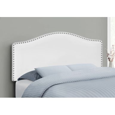 Bed/ Headboard Only/ Full Size/ Bedroom/ Upholstered/ Pu Leather Look/ White/ Transitional