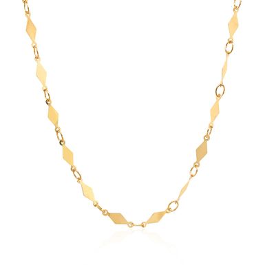 14K Yellow Gold Polished Diamond Motif Chain (3.0mm) (16.25 Inch)