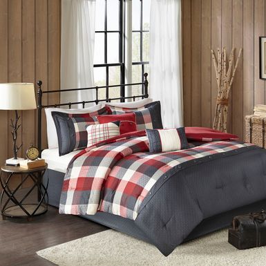 Red Ridge 7 Piece Herringbone Comforter Set King