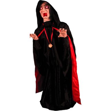 Motion-Activated Lurching Vampire by Tekky, Indoor or Covered Outdoor Premium Halloween Animatronic, Plug-In or Battery