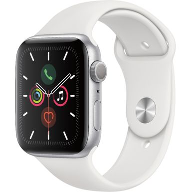 Apple Watch Series 5 (GPS) - silver aluminum - smart watch with sport band - white - 32 GB