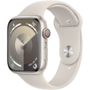 Apple Watch Series9 GPS + Cellular 45mm Aluminum Case with Starlight Sport Band (Small/Medium) - Starlight