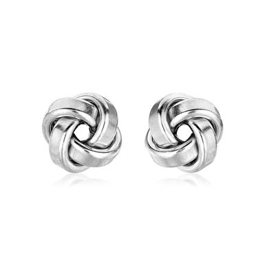 Petite Sterling Silver Polished Love Knot Earrings