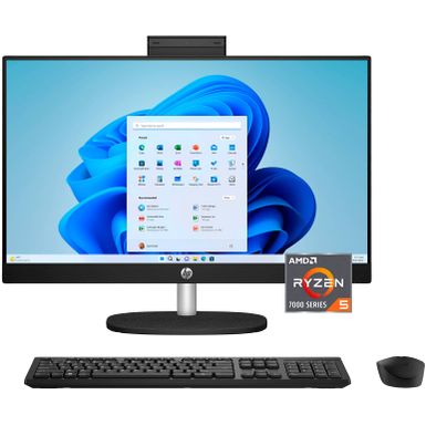 HP - 23.8" Full HD All-in-One with Adjustable Height - AMD Ryzen 5 - 8GB Memory - 512GB SSD - Jet Black