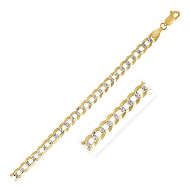 3.2 mm 14k Two Tone Gold Pave Curb Chain (18 Inch)