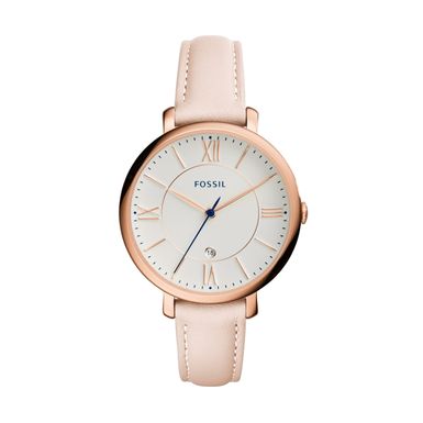 Fossil  - Ladies Jacqueline Blush Leather Strap Watch White Dial