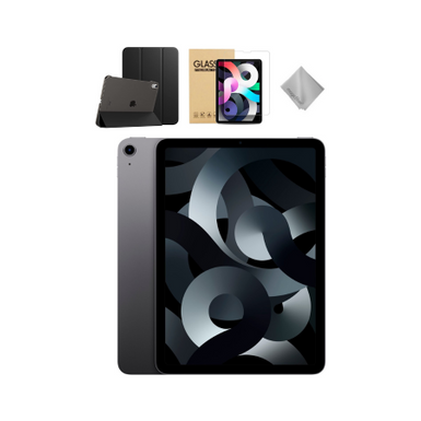 Apple - 10.9-Inch iPad Air - Latest Model - (5th Generation) with Wi-Fi - 256GB - Space Gray With Black Case Bundle