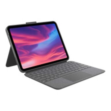 Logitech - Combo Touch Keyboard and Trackpad Case for Apple iPad -Latest Model - (10th Gen) with Detachable Backlit Keyboard - Oxford Gray