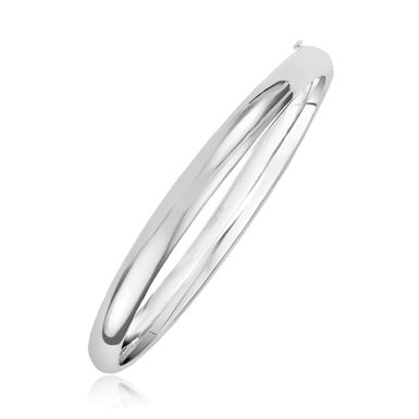 Classic Bangle in 14k White Gold (5.0mm) (7 Inch)