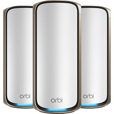 NETGEAR - Orbi 970 Series BE27000 Quad-Band Mesh Wi-Fi 7 System (3-pack) - White