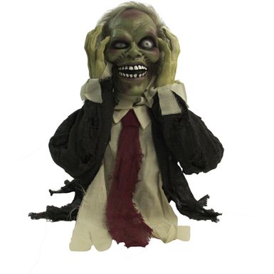 Animatronic Groundbreaker Zombie with Lights and Sound, Indoor or Covered Outdoor Halloween Decoration