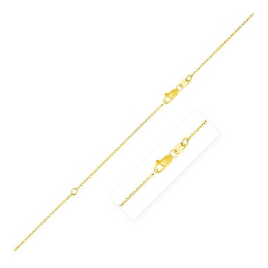 14k Yellow Gold Adjustable Cable Chain 1.1mm (20 Inch)