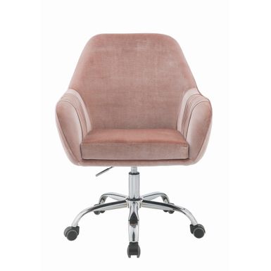 ACME Eimer Office Chair, Peach Velvet & Chrome