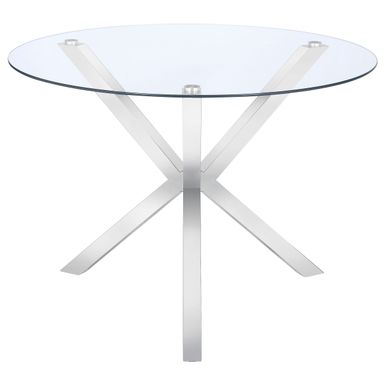 Vance Glass Top Dining Table with X-cross Base Chrome