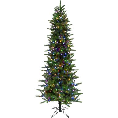 Fraser Hill Farm 9.0' Carmel Pine Christmas Tree - Multi LED Lights, EZ Connect, Remote