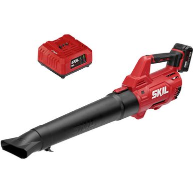 Skil - PWR CORE 20 Brushless 20V 400 CFM Leaf Blower with 4.0Ah Battery and Charger - Red/black