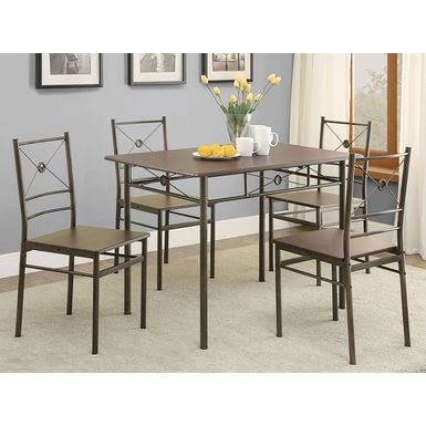 Anna 5-piece Rectangular Dining Set Dark Bronze