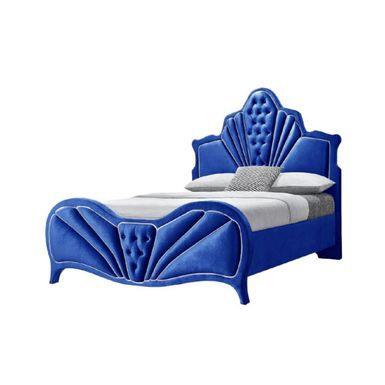 ACME Dante Queen Bed, Blue Velvet