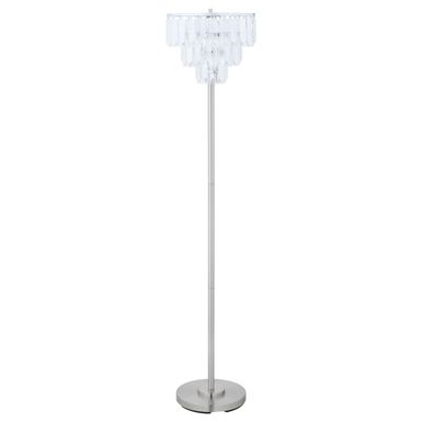 Anya Metal Base Floor Lamp Chrome and Crystal