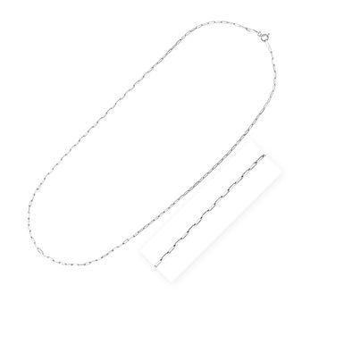 Sterling Silver Rhodium Plated Paperclip Chain (1.8 mm) (18 Inch)