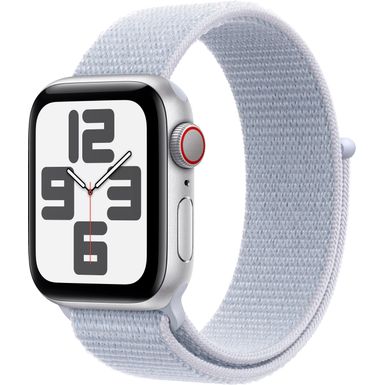 Apple Watch SE 2nd Generation (GPS+Cellular) 40mm Aluminum Case with Blue Cloud Sport Loop - Silver - (2024)