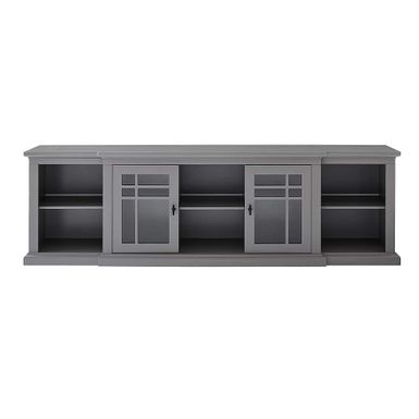 Walker Edison - Classic Glass-Door TV Stand for most TVs up to 88" - Gray