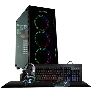 Periphio Terra Gaming PC Computer  AMD Ryzen 5 5600G  Radeon Vega 7 Graphics  1TB Solid State (SSD)  16GB DDR4 RAM  Windows 11  RGB Elite 4-in-1 Gaming Bundle